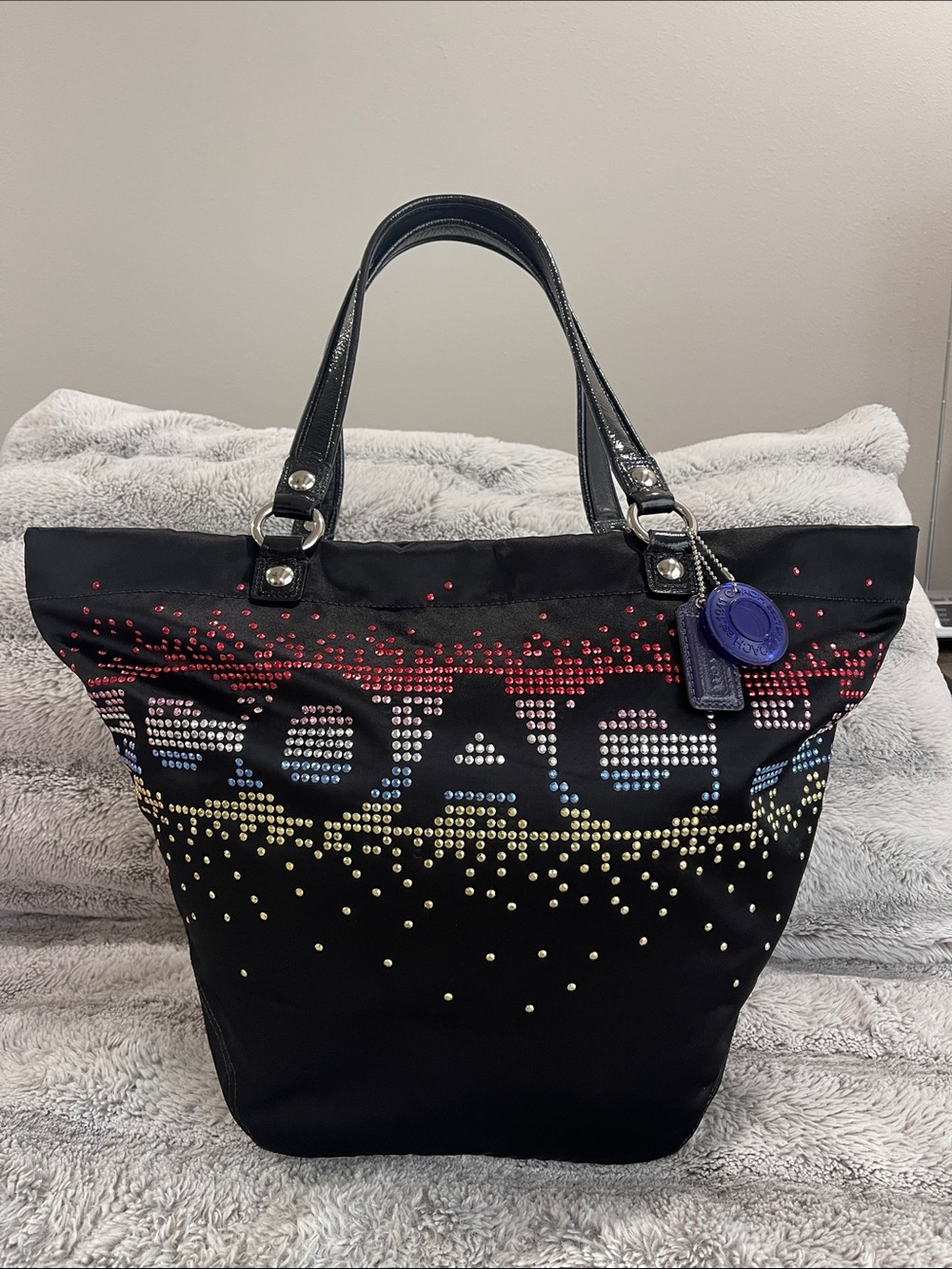 Coach Limited Edition Holiday Rhinestone Sateen Tote